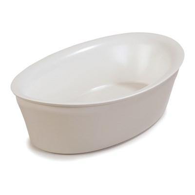 Carlisle CM1402439 Designer Coldmaster 5 Qt. White / Champagne Flared 19" X 11" Oval Crock