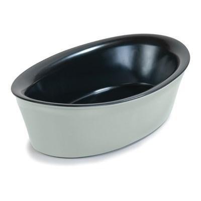 Carlisle CM1402443 Designer Coldmaster 5 Qt. Black / Pewter Flared 19" X 11" Oval Crock
