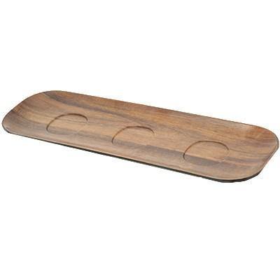 Carlisle EAG0969 Epicure Acacia 13 1/6" Woodgrain Melamine Flight Tray