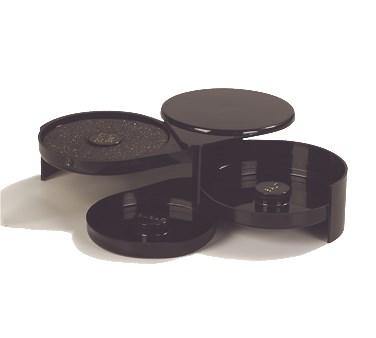 Carlisle GR0903 3 Tier Glass Rimmer with 6-1/4" Round Swing Trays, Acrylic, Black
