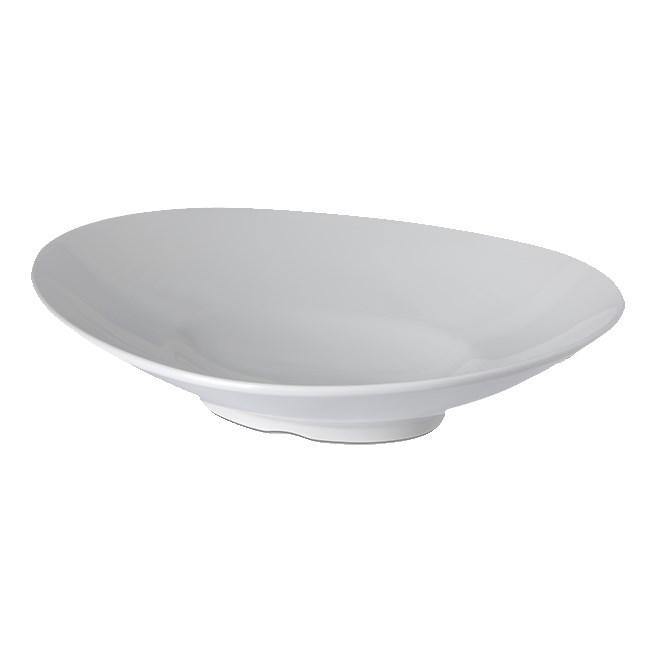 Carlisle HAL0302 Halcyon 16 Oz. Oval Bone White Melamine Pasta Bowl