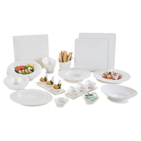 Carlisle HAL2602 Halcyon 13" X 6-1/2" Bone White Melamine Sleigh Tray