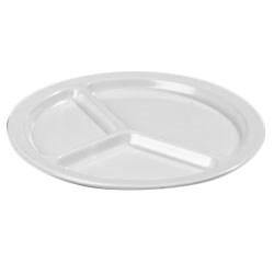 Carlisle KL10202 Kingline 10" White 3-Compartment Plate
