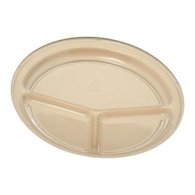 Carlisle KL10225 Kingline 10" Tan 3-Compartment Plate