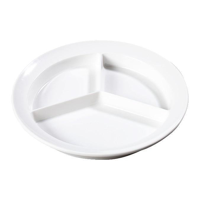 Carlisle KL20302 Kingline 8-3/4" White 3-Compartment Plate