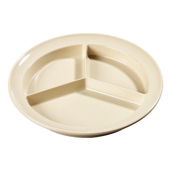 Carlisle KL20325 Kingline 8-3/4" Tan 3-Compartment Plate