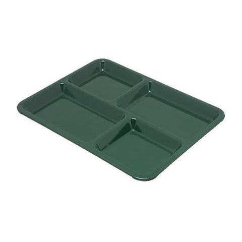 Carlisle KL44408 Melamine Rectangular Tray with (4) Compartments, Forest Green