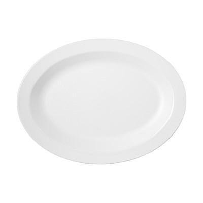 Carlisle PCD41202 White 12" X 9" Oval Polycarbonate Platter