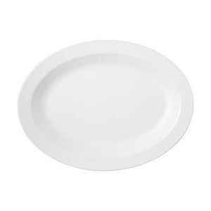 Carlisle PCD41202 White 12" X 9" Oval Polycarbonate Platter