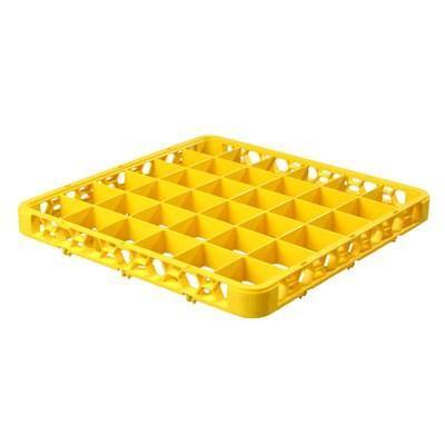 Carlisle RE36C04 Opticlean 36 Compartments Yellow Color-Coded Glass Rack Extender