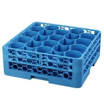 Carlisle RW20-114 Opticlean Newave 20 Compartment Glass Rack with 2 Extenders