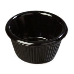 Carlisle S28203 3 Oz. Black Fluted Melamine Ramekin