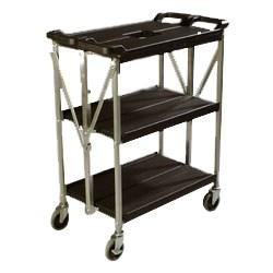 Carlisle SBC152103 Fold 'N Go 15" X 21" Black Folding Utility Cart