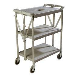 Carlisle SBC152123 Fold 'N Go 15" X 21" Gray Folding Utility Cart