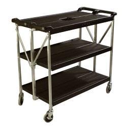 Carlisle SBC203103 Fold 'N Go 20" X 31" Black Folding Utility Cart