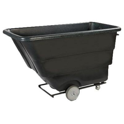 Carlisle TTH10003 Black Heavy Duty 1 Cubic Yard Utility Tilt Truck / Trash Cart