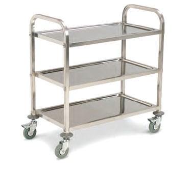 Carlisle UC4031733 Knocked Down 3 Shelf Stainless Steel Utility Cart