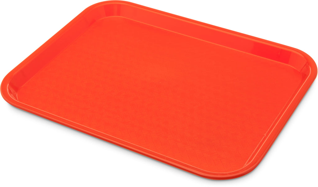 Carlisle CT101424 Café Tray - Rectangular (13-7/8"L x 10-3/4"W), Polypropylene, Orange