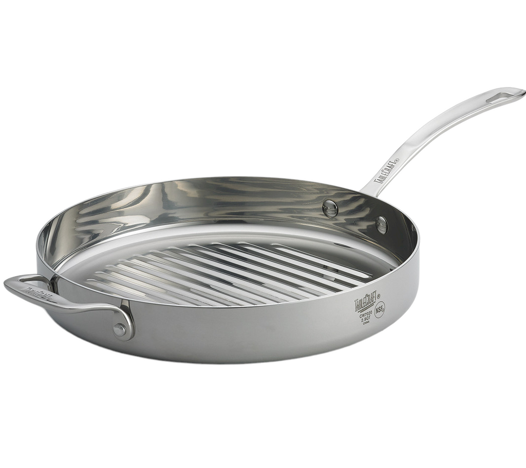 Tablecraft CW7020 Tri-Ply Cookware Round 11" Grill Pan