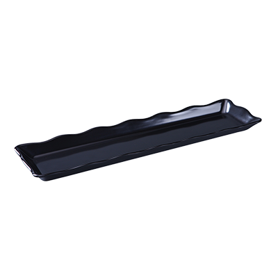 Yanco DC-6019B Serving Tray, 19" X 5-1/4" X 1", rectangular, melamine, black