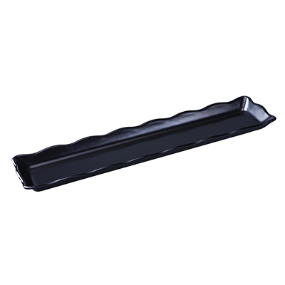 Yanco DC-6021B Serving Tray, 21" X 5-1/4" X 1", rectangular, melamine, black