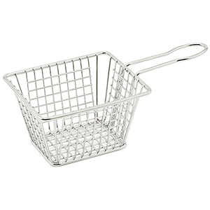 Winco FBM-544T Mini Fry Basket, 5" x 4" x 4"H, rectangular, dishwasher safe, 18/8 stainless steel