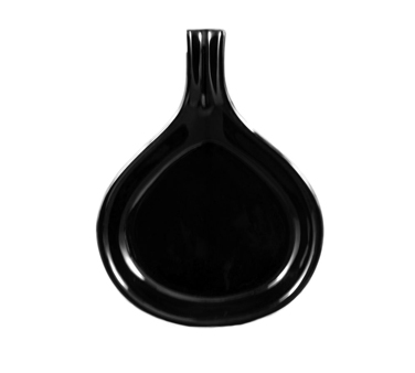 CAC China FP-18-BLK Festiware Fry Pan Server, 18 oz., 10"L x 8-1/4"W x 1-1/4"H, pear shape, with handle, black