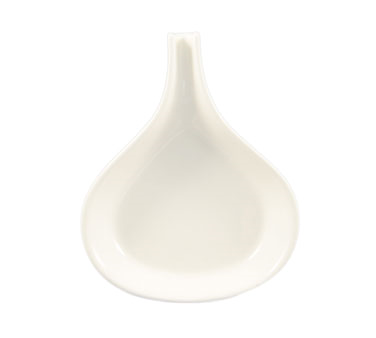 CAC China FP-18-W Festiware Fry Pan Server, 18 oz., 10"L x 8-1/4"W x 1-1/4"H, pear shape, with handle, white