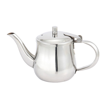 Winco GS-10 Server/Creamer, 10 oz., with cover, gooseneck, stainless steel, mirror finish