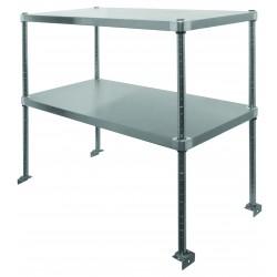 GSW USA DS-B1460 Tainless Steel Adjustable Double Overshelf, 60"L X 15-1/4"W X 48"H