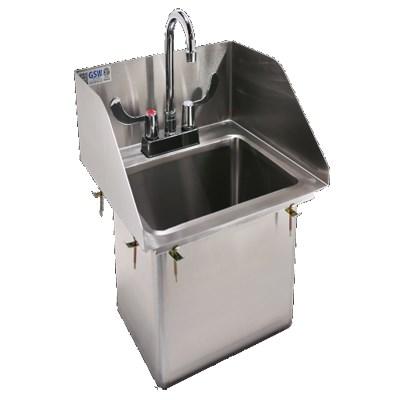 GSW USA HS-1410IS Drop-In Hand Sink with 3 Side Splash Guards 14"W, ETL