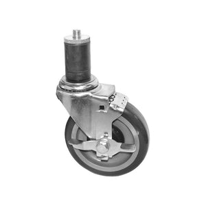 GSW USA KS6112 Expanding Stem Caster With Side-Brake, 5" Dia X 6"H