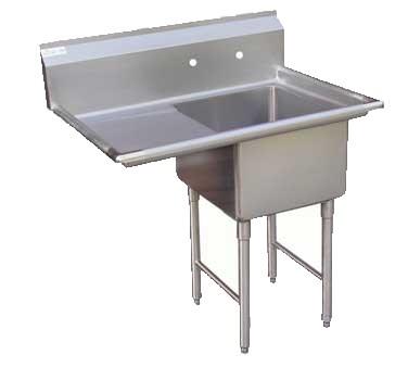 GSW USA SE15151L One-Tub Sink with Left Drain Board, 33-1/8"W X 21"D X 45"H, ETL