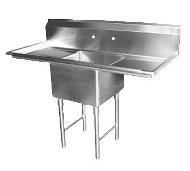 GSW USA SH24241D One-Tub Sink With 2 Drain Boards, 72-1/8"W X 30"D X 45"H, ETL