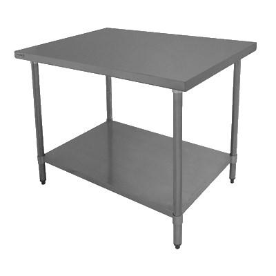 GSW USA WT-EE2472 Economy Work Table, Stainless Steel Top, Galvanized Undershelf, 72"W X 24"D X 35"H, ETL
