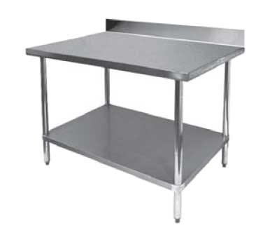 GSW USA WT-PB3012B Work Table All Stainless Steel With 4" Rear Upturn Open Base, 12"W X 30"D X 35"H, ETL