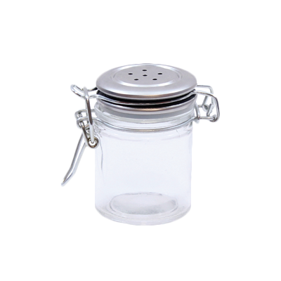 TableCraft Products H15S&P Salt/Pepper Shakers, 1-1/2 oz., 1-3/4" dia. x 2-1/2"H, with stainless steel clip top, sealable, glass, transparent