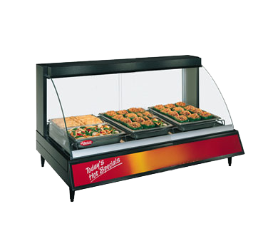 Hatco GRCD3P Glo-Ray® Countertop Designer Heated Display Case with (3) Pan Single Shelf