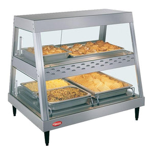 Hatco GRHD-2PD Stainless Steel Glo-Ray 32 1/2" Full Service Dual Shelf Merchandiser