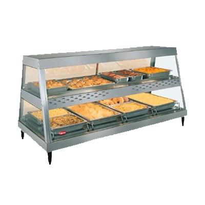 Hatco GRHD-4PD Stainless Steel Glo-Ray 58 1/2" Full Service Dual Shelf Merchandiser - 120/208V