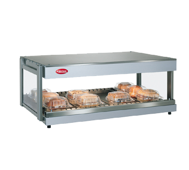 Hatco GRSDH60 Glo-Ray® Merchandising Warmer, countertop, (12) rods, pass thru design, with horizontal shelf, cULus, UL EPH Classified, Made in USA