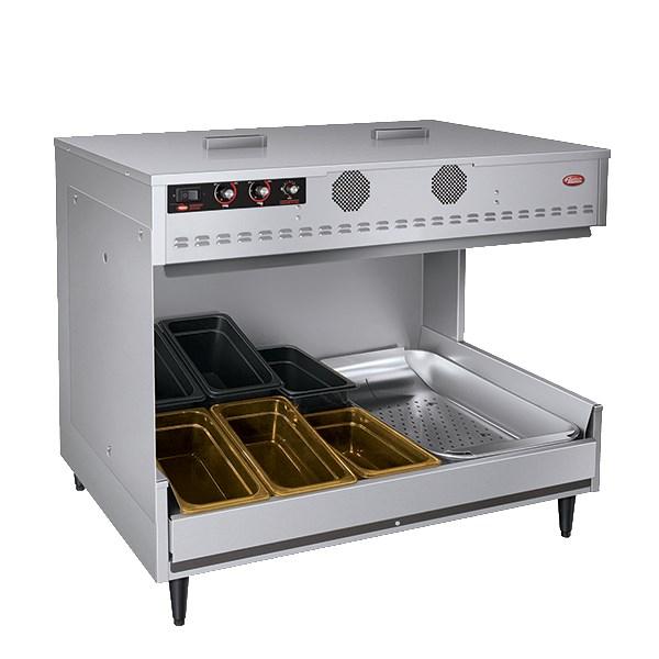 Hatco MPWS-36 36" Freestanding Multi-Product Warming Station with Fry Bin and Halogen Bulb - 120/208V, 2773W