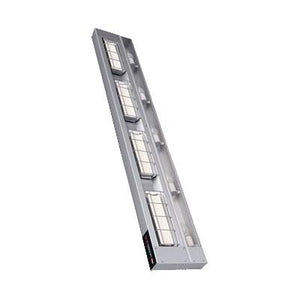 Hatco UGA-72D3 Ultra-Glo 72" Standard Watt Ceramic Strip Warmer - Double Tile, 3" Spacer, Aluminum