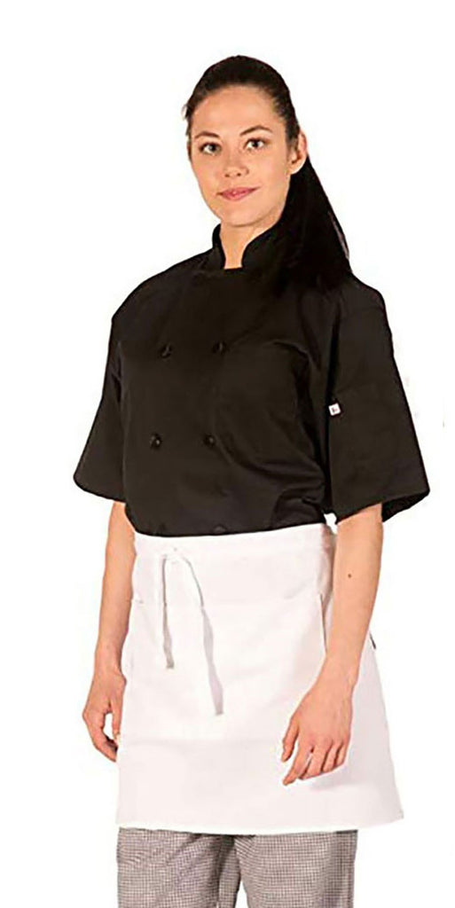HI-LITE 930 1/2 Bistro Apron, Two Center Pockets, White