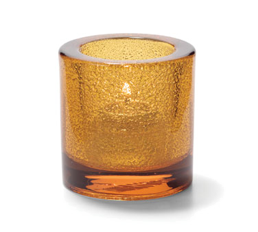 Hollowick 5140AJ Tealight Lamp, round, thick glass, accommodates Hollowick's HD8 disposable fuel cell, amber jewel