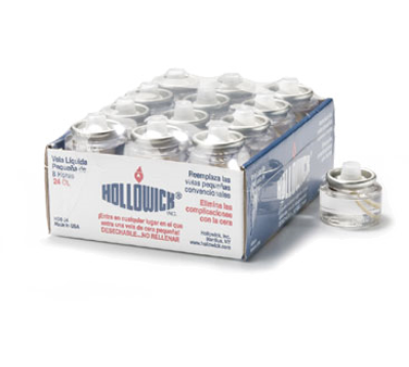 Hollowick HD824M Liquid Tealight™ Fuel Cell, 8 hour, disposable, plastic, clear