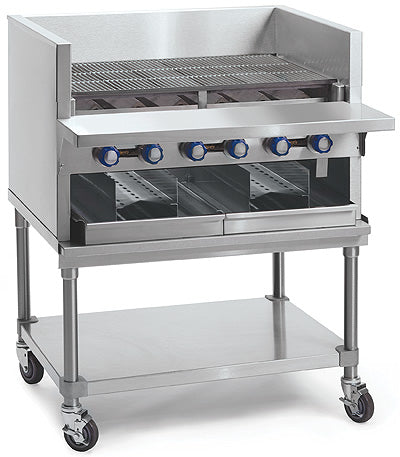 Imperial IABA-36 Smoke Broiler, gas, countertop, 36", (6) stainless steel burners, 120,000 BTU, NSF