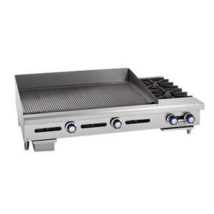 Imperial IGG-24-OB-2 Griddle/Hotplate, gas, countertop, 36", (2) open burners, (1) 24" griddle cooking surface, 124,000 BTU, NSF