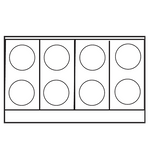 Imperial IHPA-8-48-E Hotplate, electric, countertop, 48", (8) round plate elements, solid top, CE