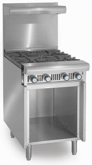 Imperial IHR-1HT-18-XB Diamond Series Heavy Duty Range, gas, 18", Add-A-Unit, hot top, open cabinet, 40,000 BTU, NSF